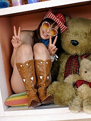 Hot Asian cowgirl  is very fuckable in her hat and boots and just waiting to go