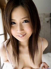 Naughty Haruka is an Asian lovely who is a tease with her crotchless fishnets