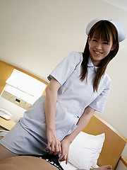 Japanese nurse is a whore for her horny patients and loves mouthfuls of warm cum