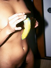 Slut loves getting fucked with a banana